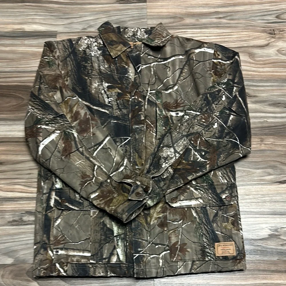 Levi Strauss Canvas Camo Jacket Mens M Mossy Oak Lined Signature Field Gear
